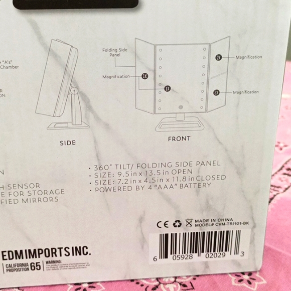 Smart touch tri-fold LED mirror - Picture 8 of 8